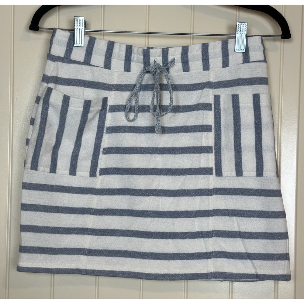 Lou & Grey Ann Taylor LOFT Drawstring French Terry Striped Skirt Size XS GUC